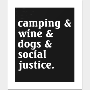 Camping Wine Dogs Social Justice Posters and Art